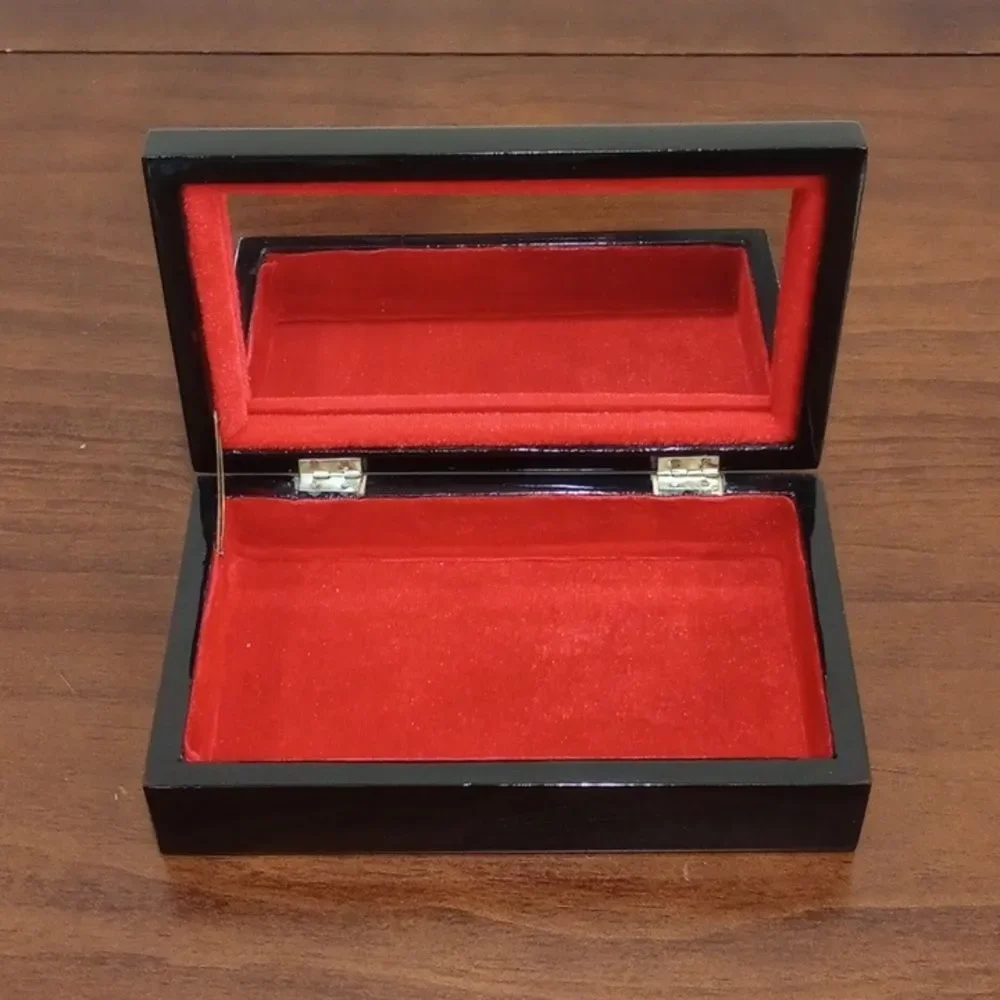 Asian Black Lacquer Jewelry Box, Vintage!